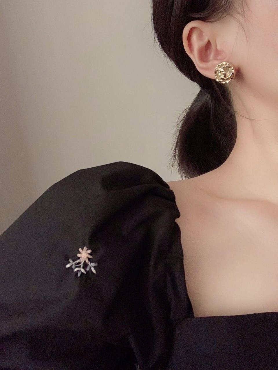 Chanel Cc Button Clip-On Earrings view 3