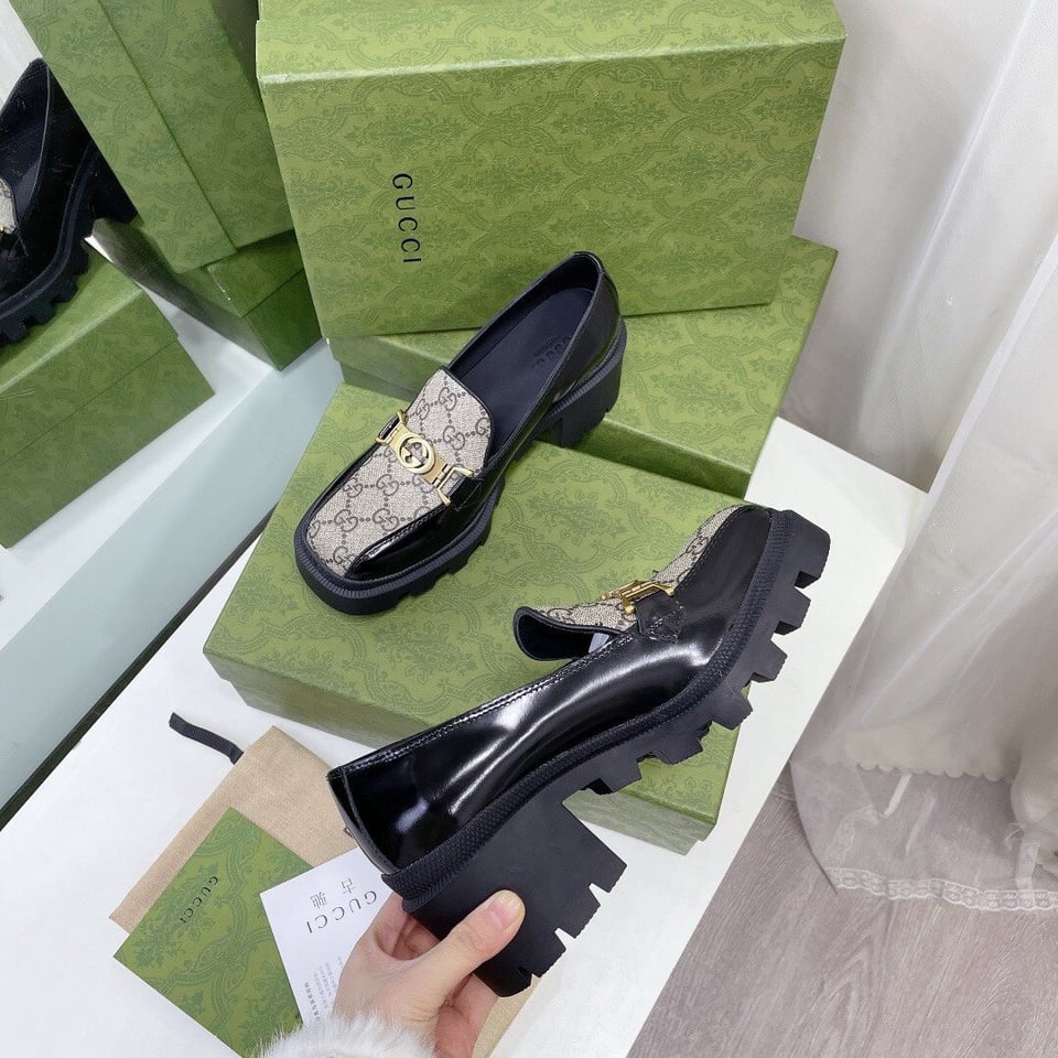 Gucci Ladies Interlocking Double G Loafers 670417 Dksm0 1063 view 5