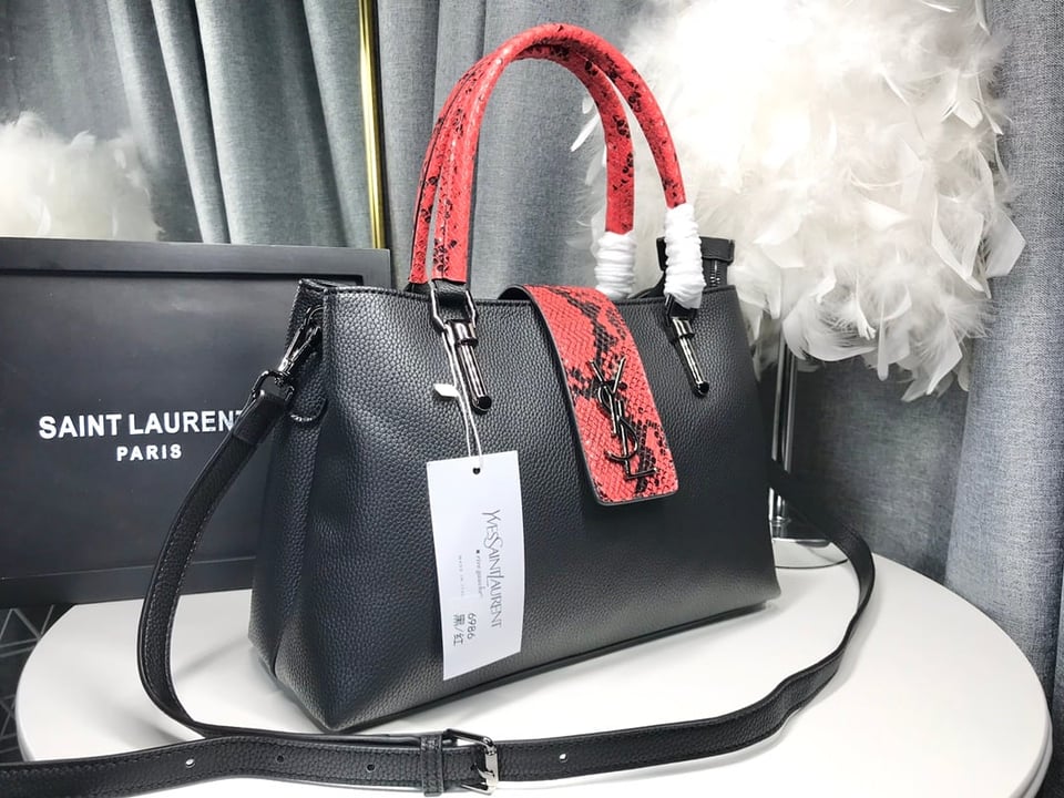 Saint Laurent Large Tote Bag Two Componentes Grandes Black view 8