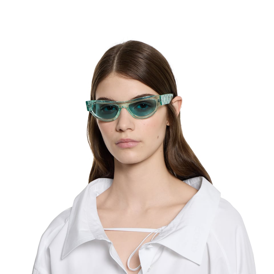 Gucci Turquoise Cat Eye Sunglasses GG1834S view 4