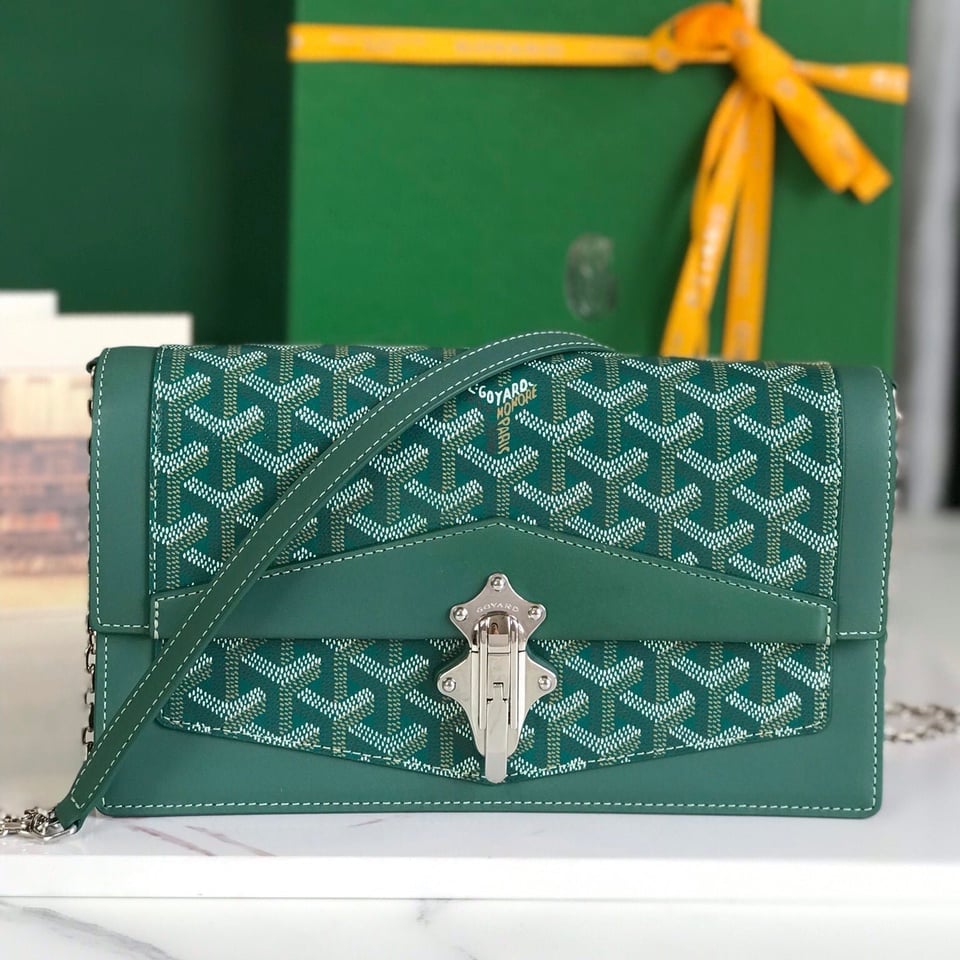 Goyard Duchesse Marie-Caroline Bag 25 Cm Green Goyardine Canvas And Smooth Calfskin view 2