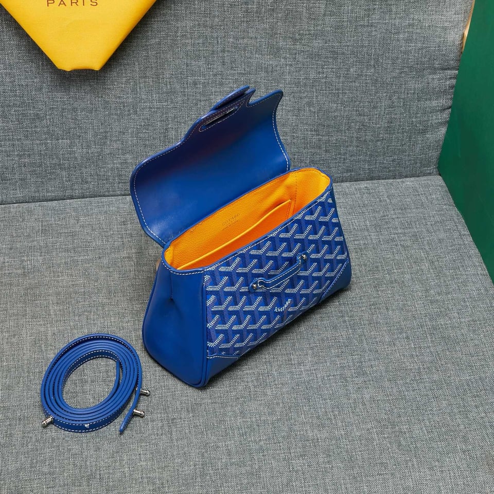 Goyard Saigon Souple Mini Bag Blue Canvas 20cm view 8