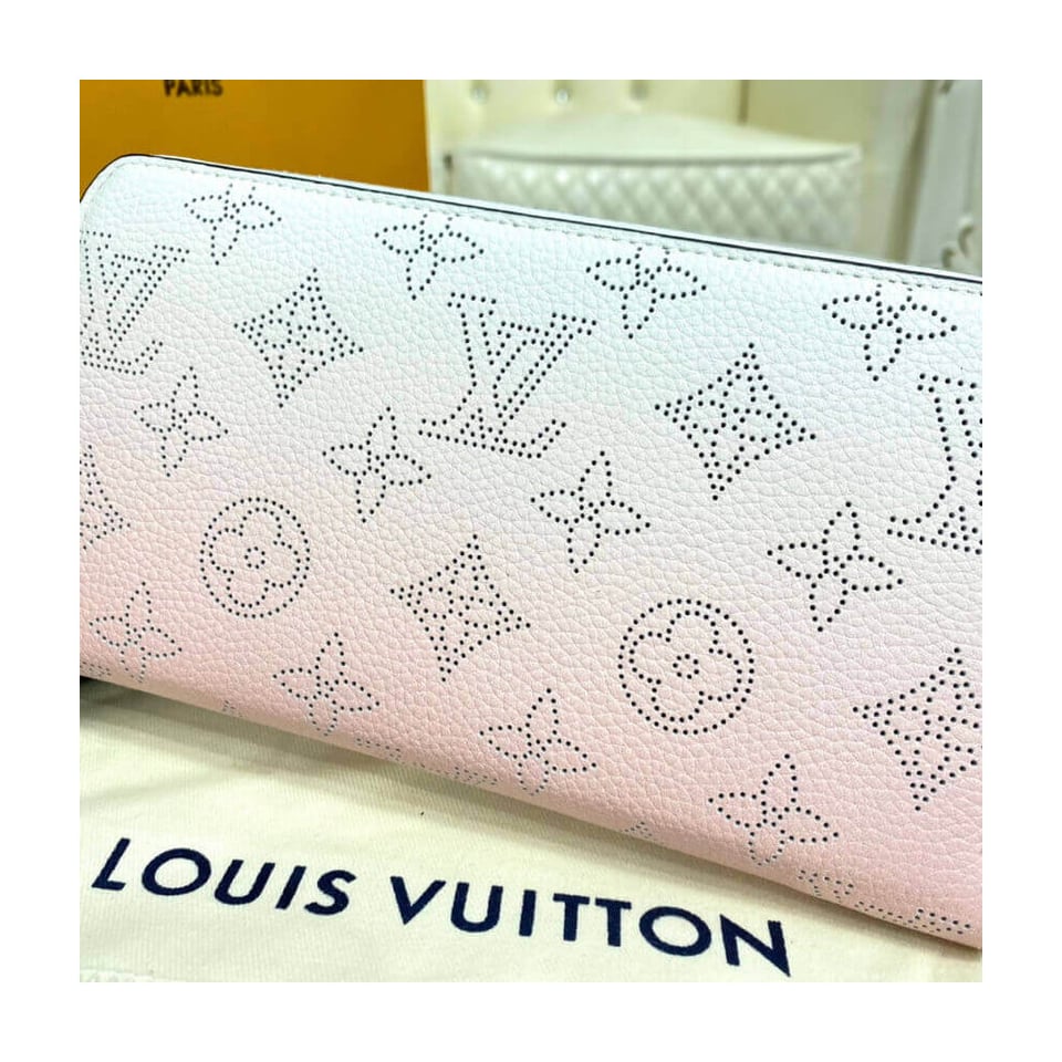 Louis Vuitton Zippy Wallet in Pink Gradient Mahina Perforated Leather view 6