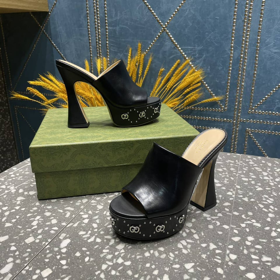 Gucci Women’S Platform Slide Sandal Black 740426 C9D00 1000 view 7