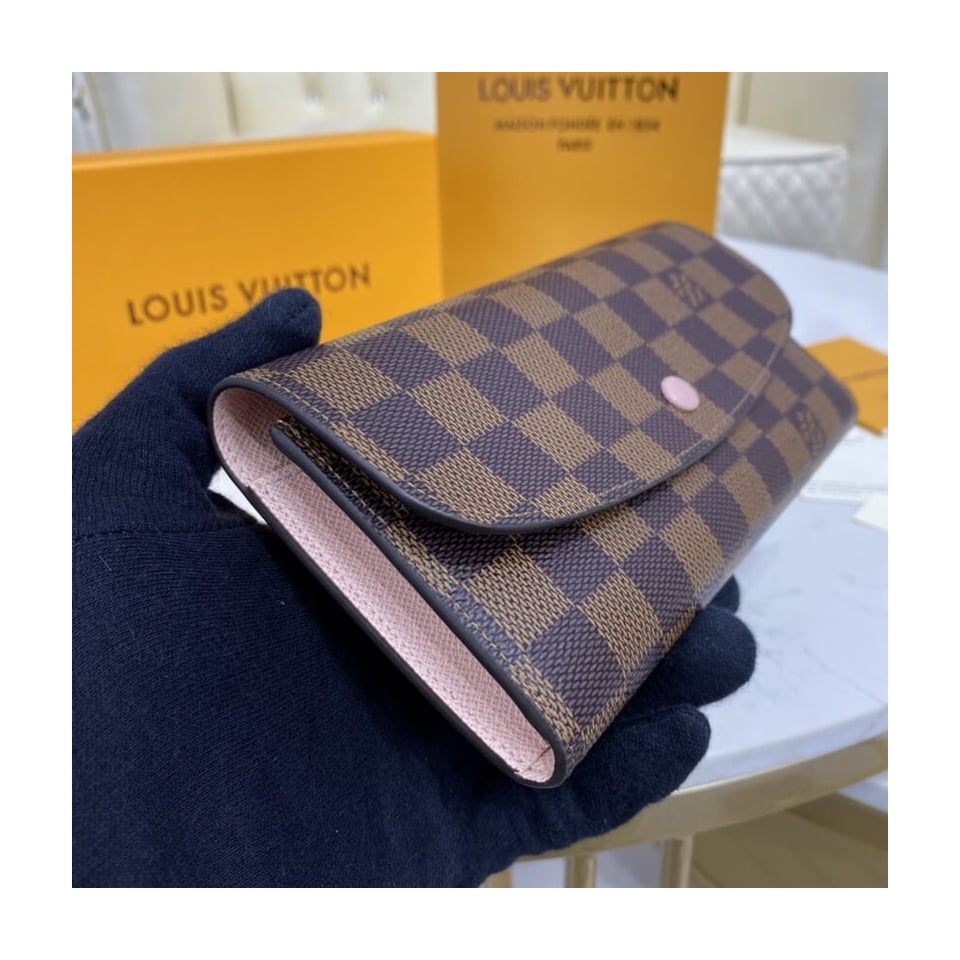 Louis Vuitton Damier Ebene Emilie Wallet Pink view 4