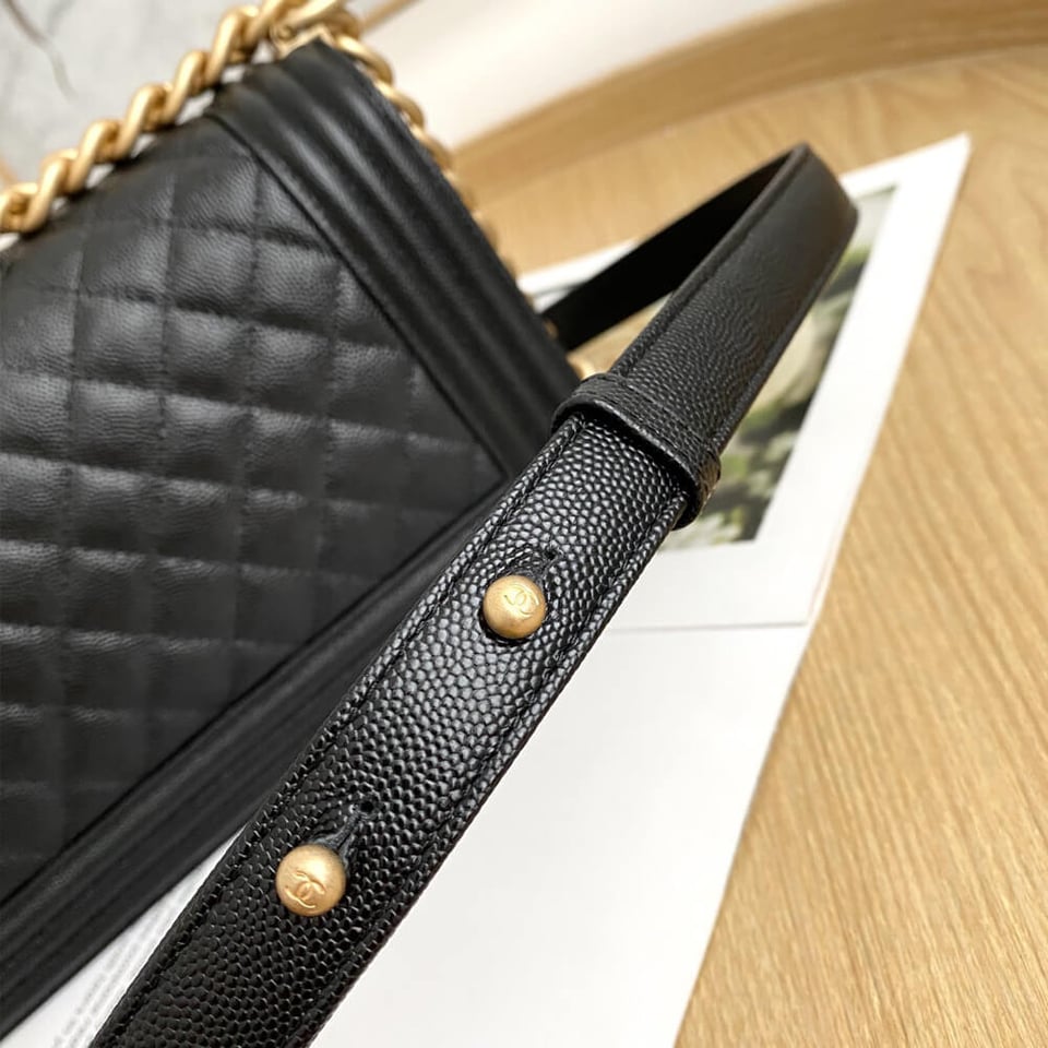 Chanel Le Boy Bag 25cm Black Caviar Leather view 10