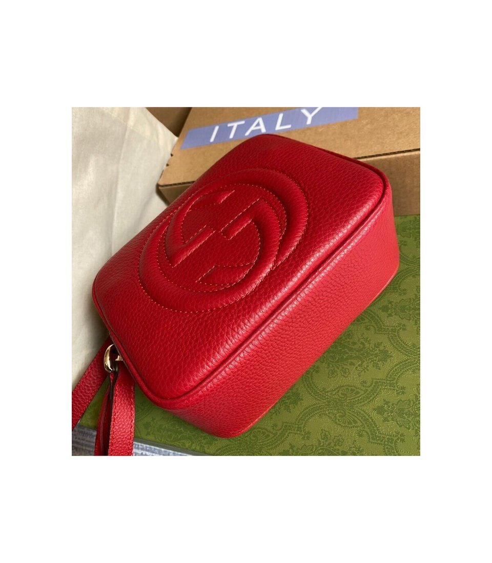 Gucci Soho Small Leather Disco Bag Red view 9