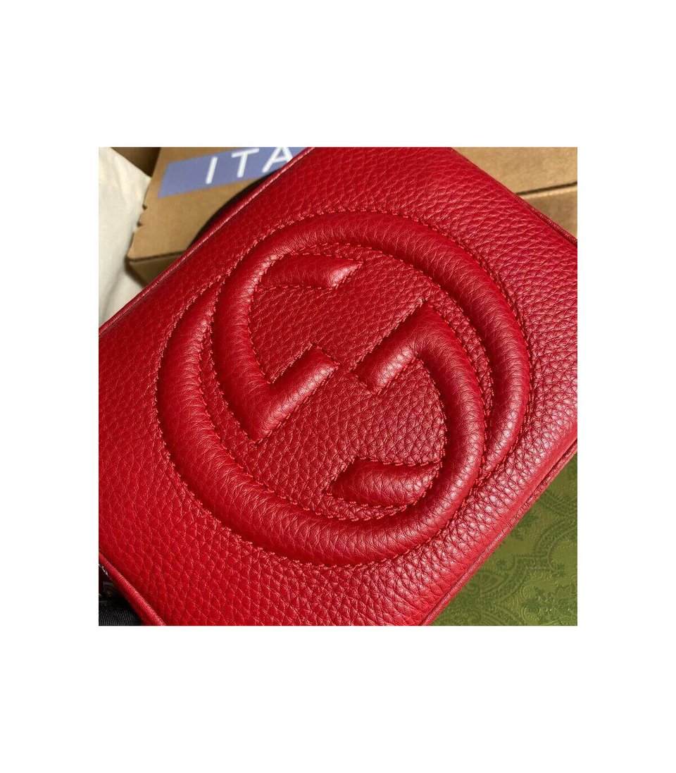Gucci Soho Small Leather Disco Bag Red view 11