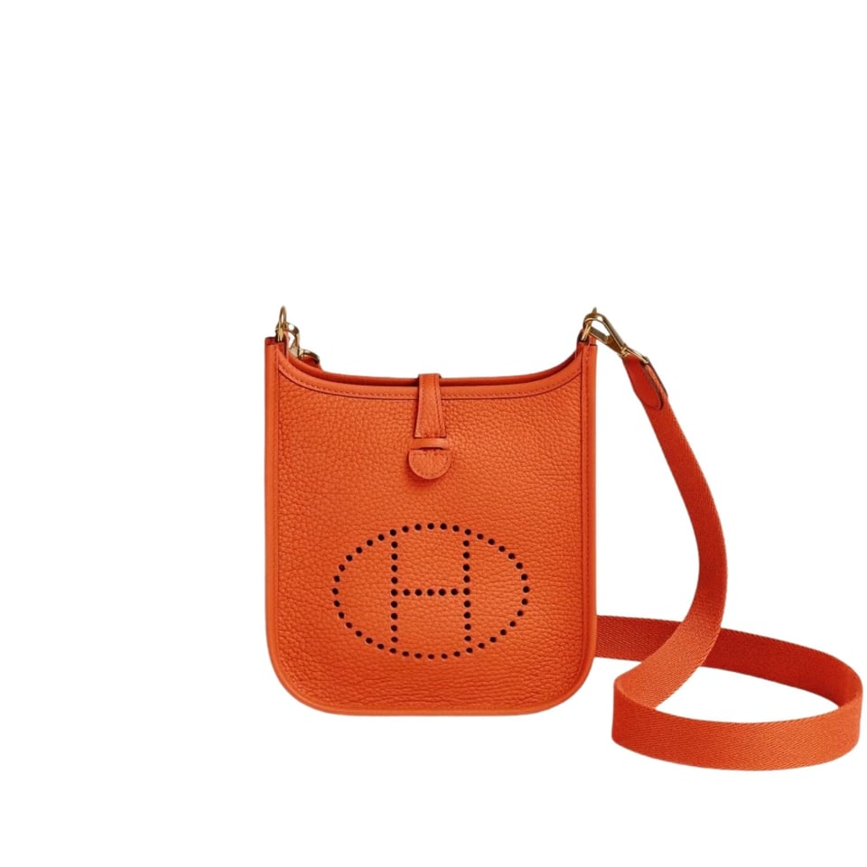 Hermes Evelyne 16 Amazone Bag Orange With Silver Toned Hardware 18cm view 2