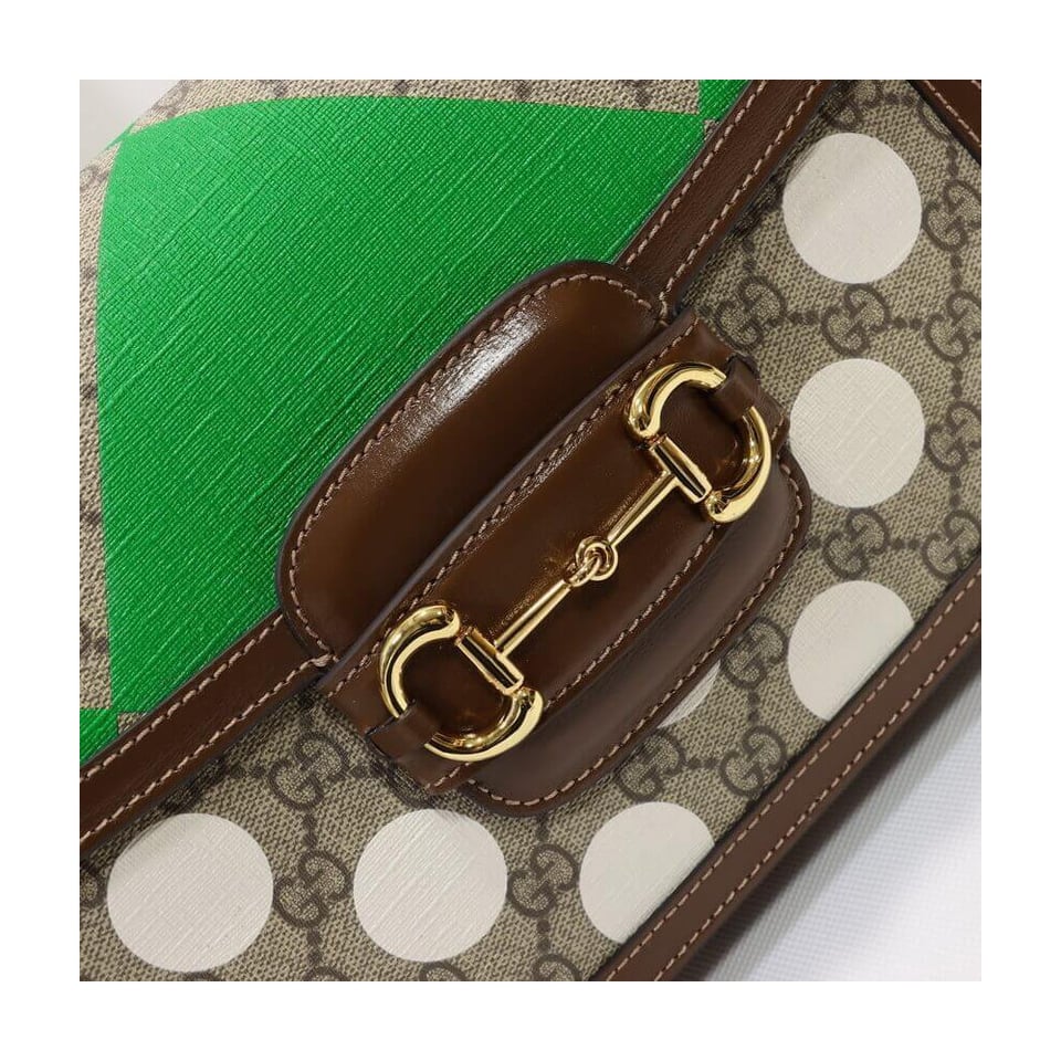 Gucci Horsebit 1955 Shoulder Bag With Geometric Print view 6