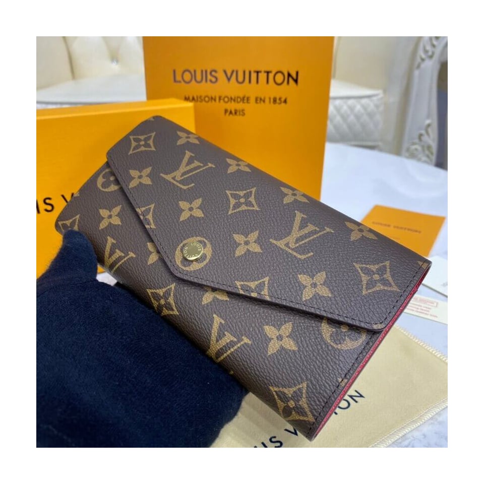 Louis Vuitton Monogram Cavas Sarah Wallet Red view 3