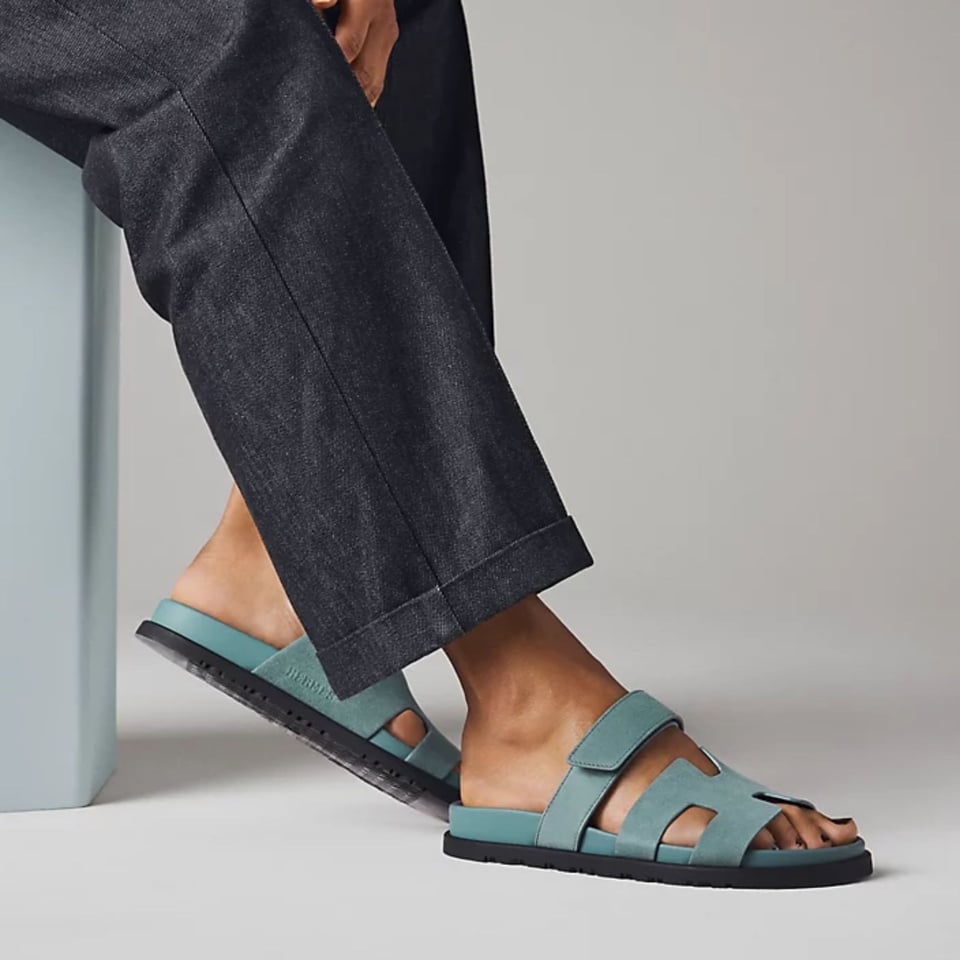 Hermes Chypre Sandal Bleu Tonnerre Color Goatskin H222297Z view 2