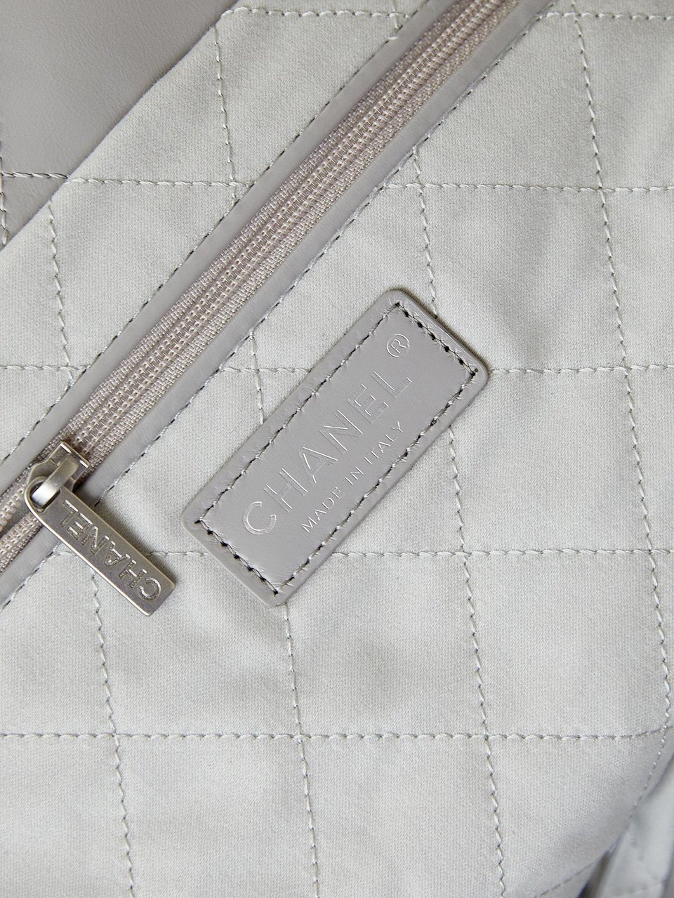 Chanel 22 Hobo Grey Calfskin Silver Hardware view 10
