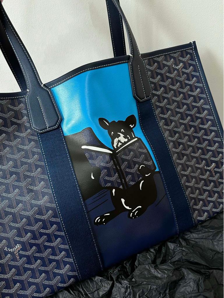 Goyard Goya Villette Tote 45Cm Navy Canvas view 9
