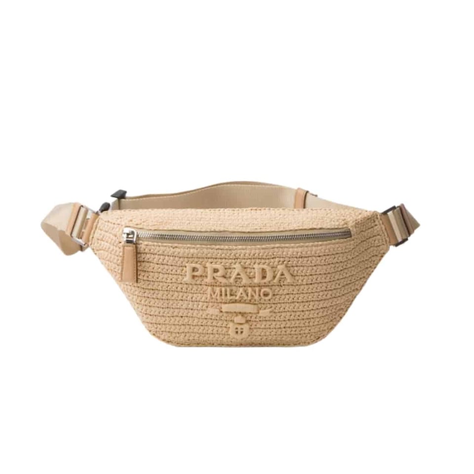 Prada Crochet Belt Bag Natural 30Cm view 2