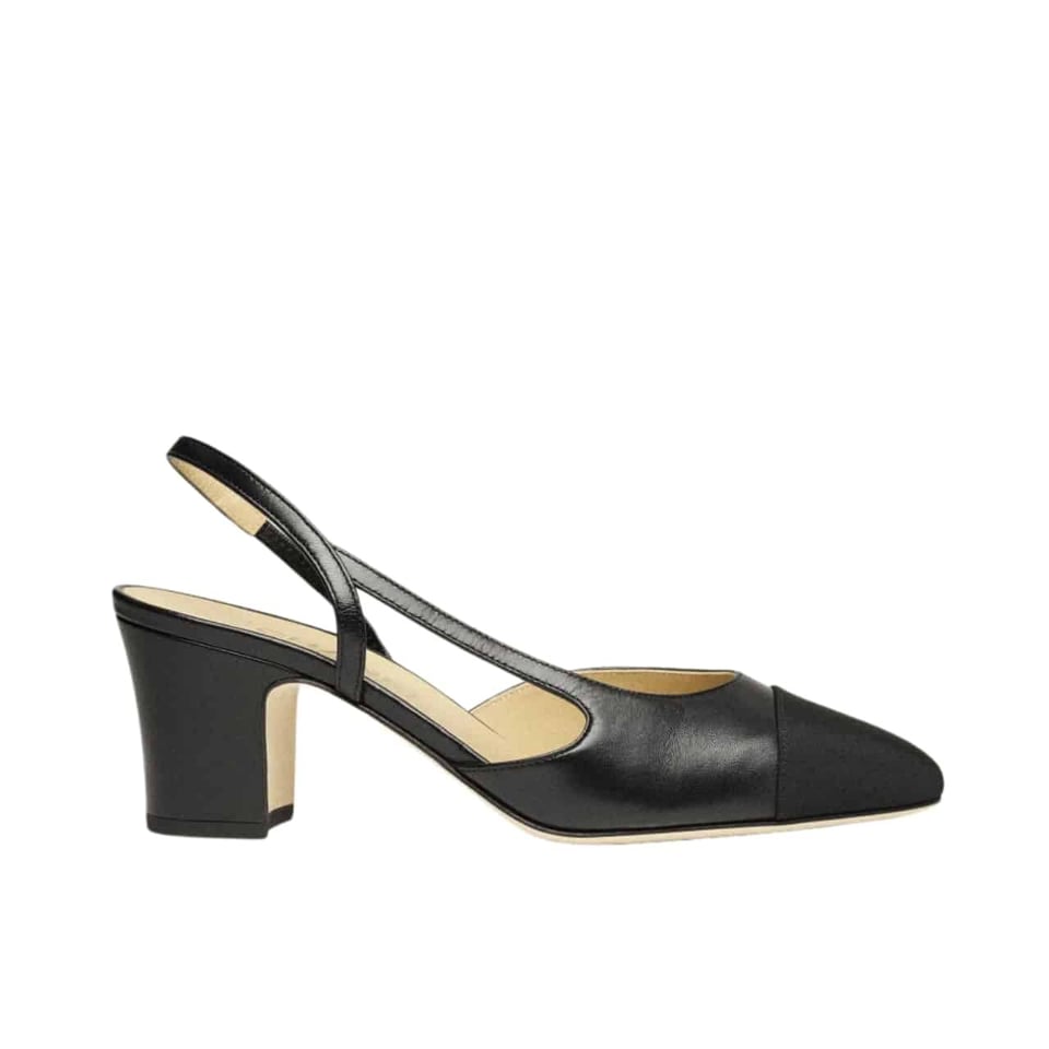 Chanel Slingbacks Goatskin &amp;Amp; Grosgrain Black view 2