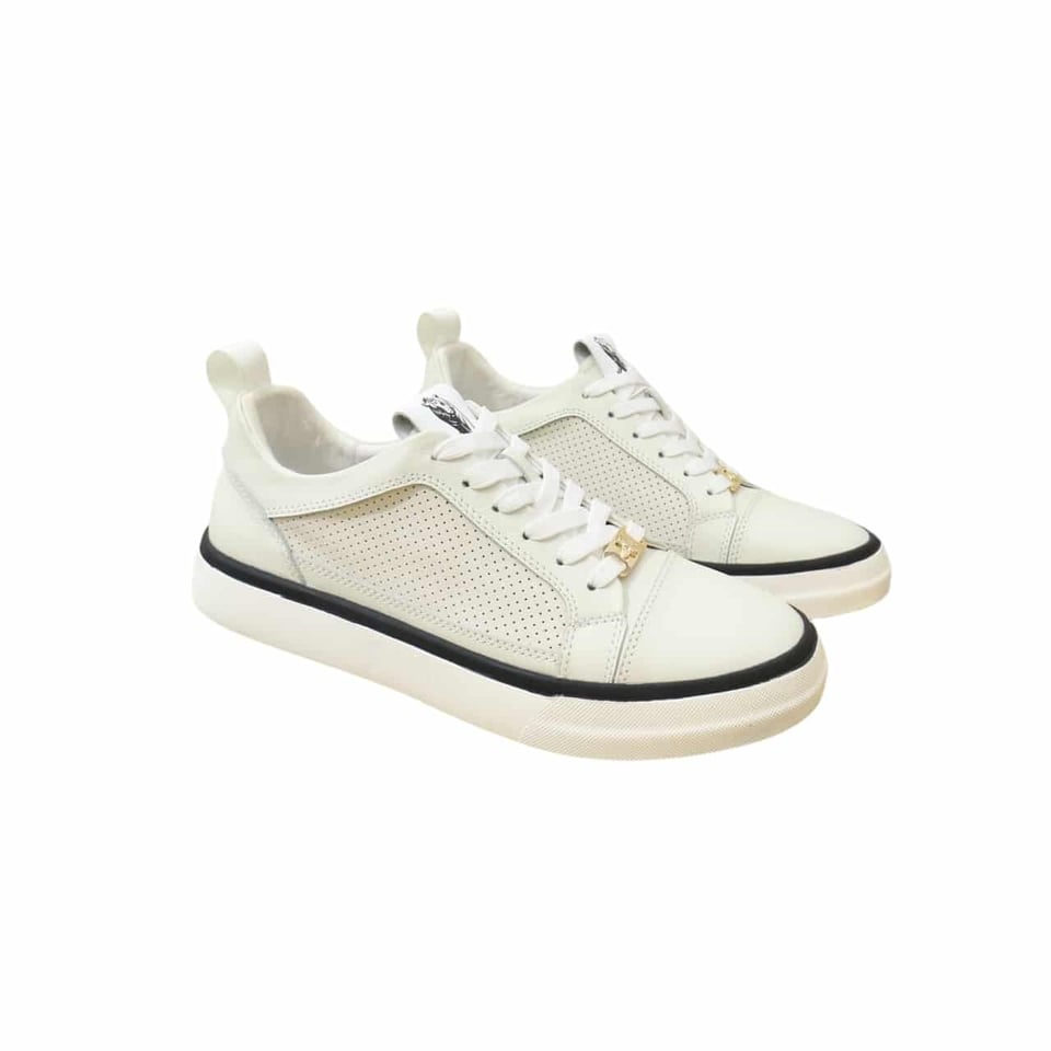 Gucci Men?S Platform Sneakers Leather White With Black Edge view 2
