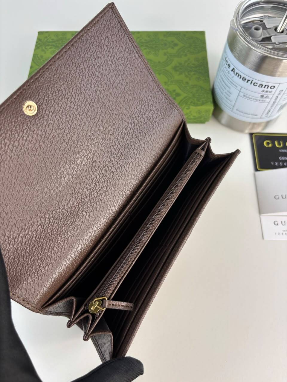 Gucci Ophidia Continental Wallet 19cm/7.5in Beige And Dark Brown 838485 view 7