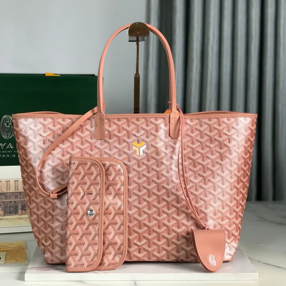 Goyard Saint Louis Pm 34cm Manhattan Pink Goyardine Canvas And Calfskin view 2