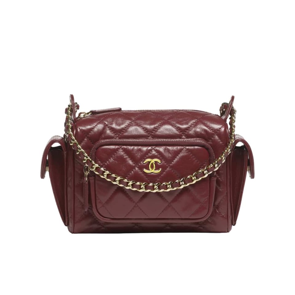 Chanel Small Camera Case Burgundy 25Cm As5220 B18234 Nzv44 view 2