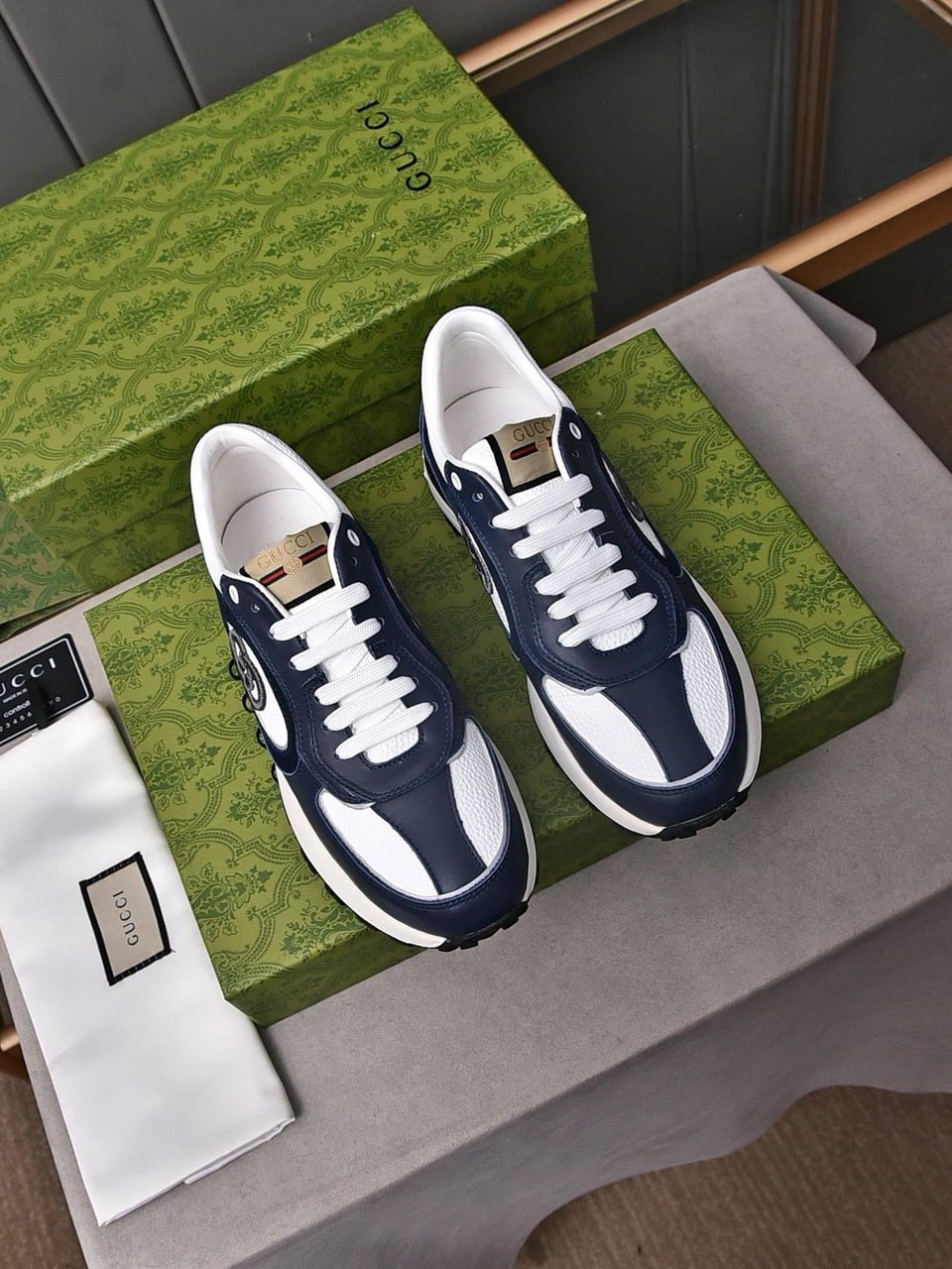 Gucci Double G Men’S Run Sneaker Blue view 9