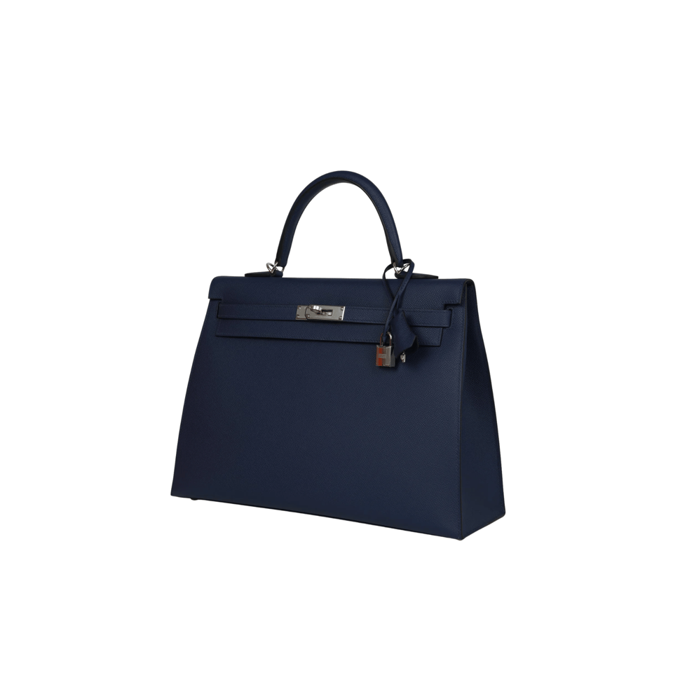 Hermes Kelly 25 Bag In Bleu Saphir Epsom Leather For Women 25cm/10in view 3
