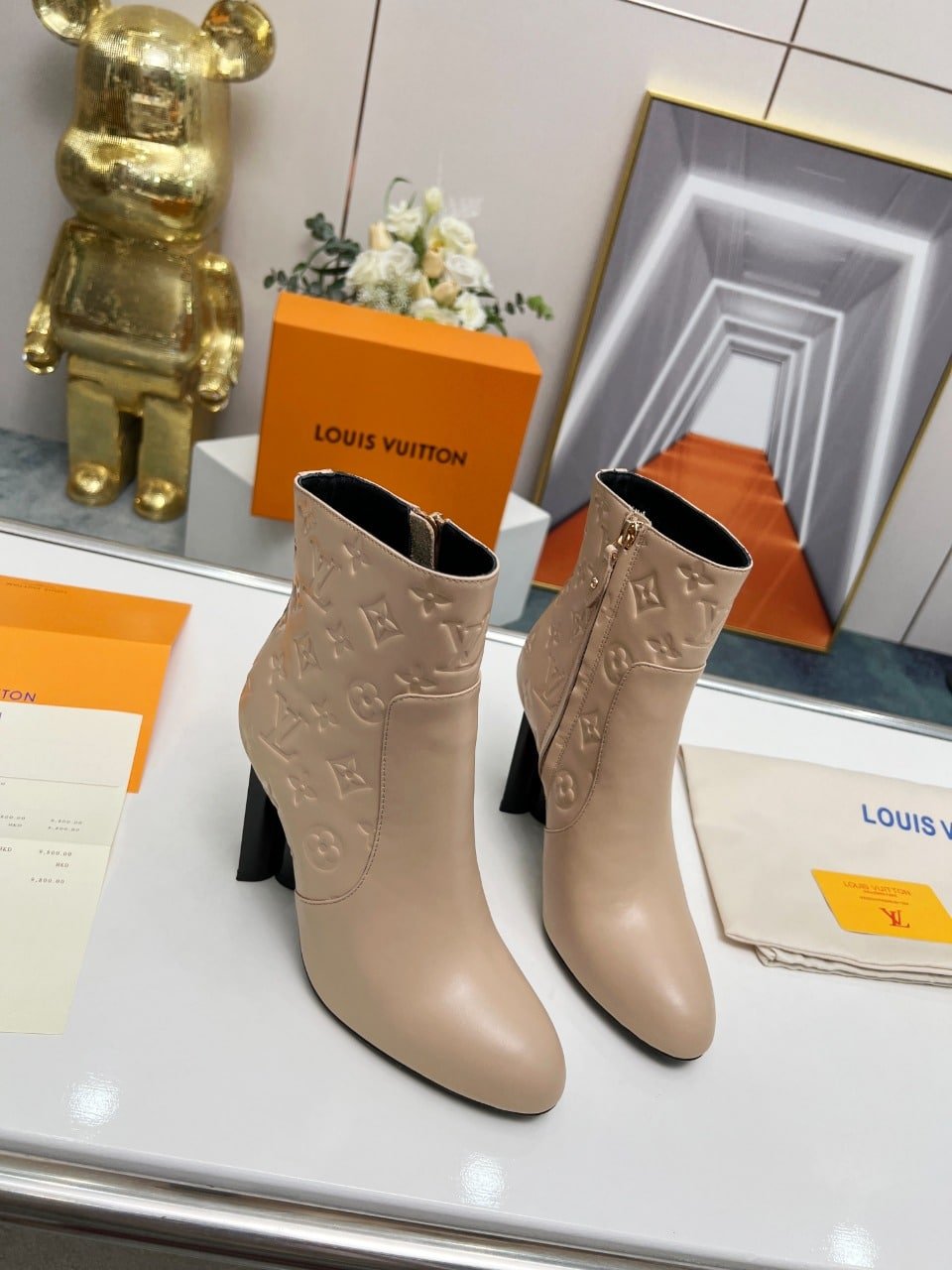 Louis Vuitton Silhouette Ankle Boot Beige view 7