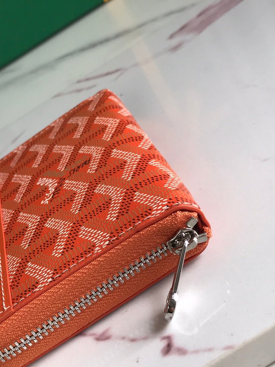 Goyard Matignon Mini Wallet 11 Cm Orange Goyardine Canvas And Calfskin view 6