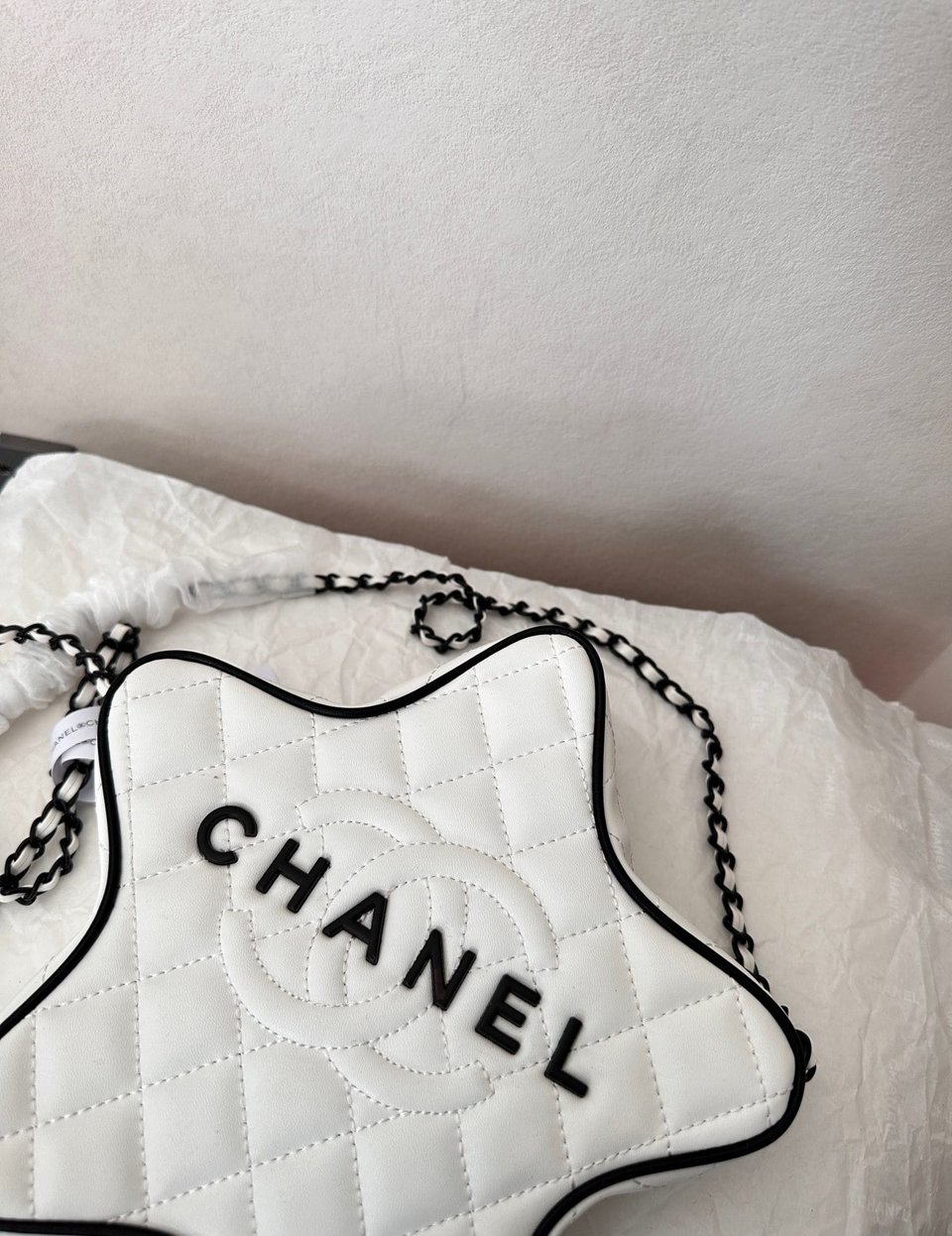 Chanel Star Hand Bag Black Metal White 22Cm/8.7in view 7