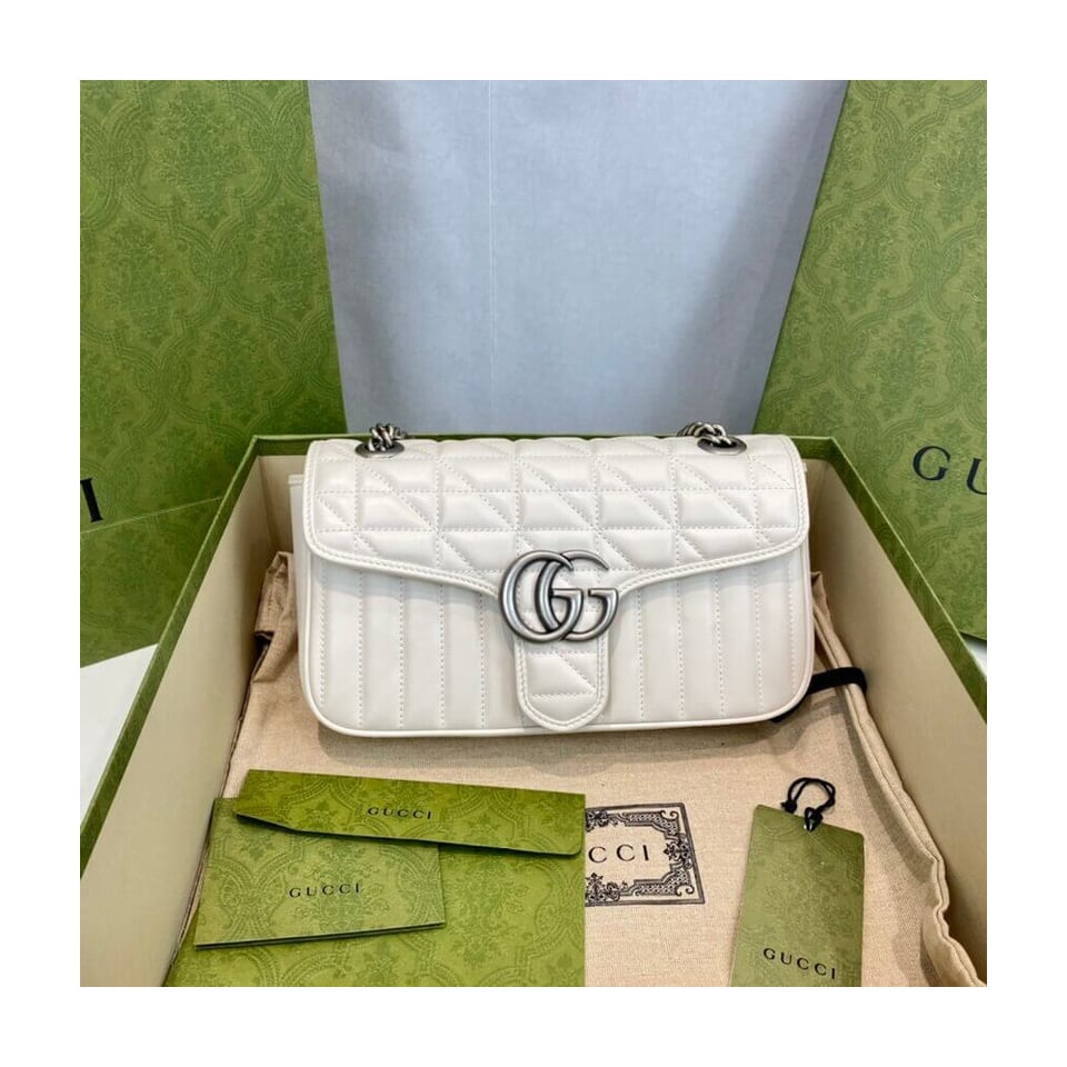 Gucci GG Marmont Small Shoulder Bag White view 5