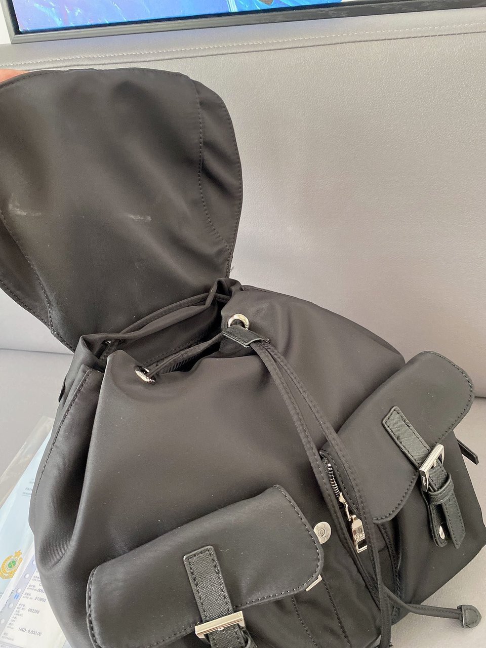 Prada Re-Nylon Medium Backpack Black view 7