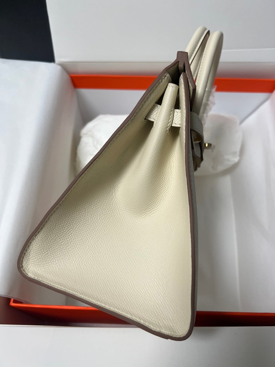 Hermes Birkin Sellier Cream Epsom Leather Gold Hardware view 9