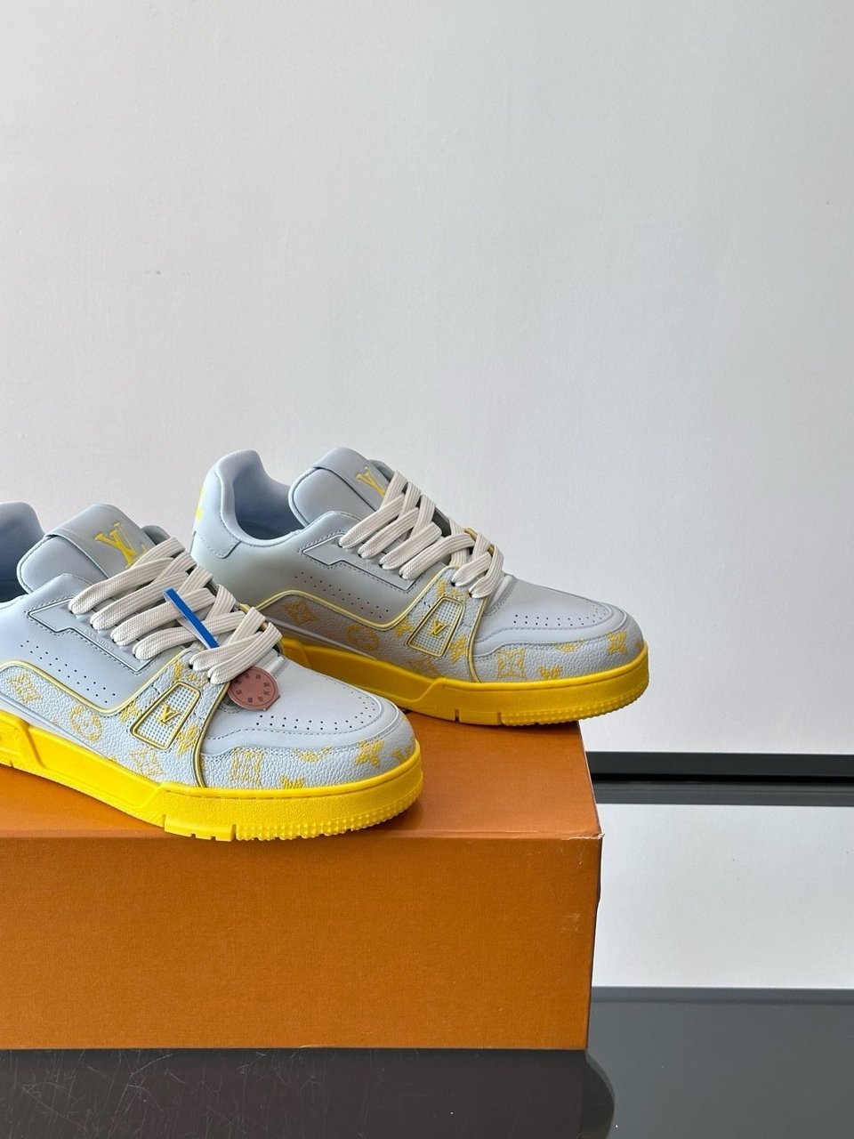 Louis Vuitton LV Trainer Sneaker Yellow for Men 1AHTPN view 11