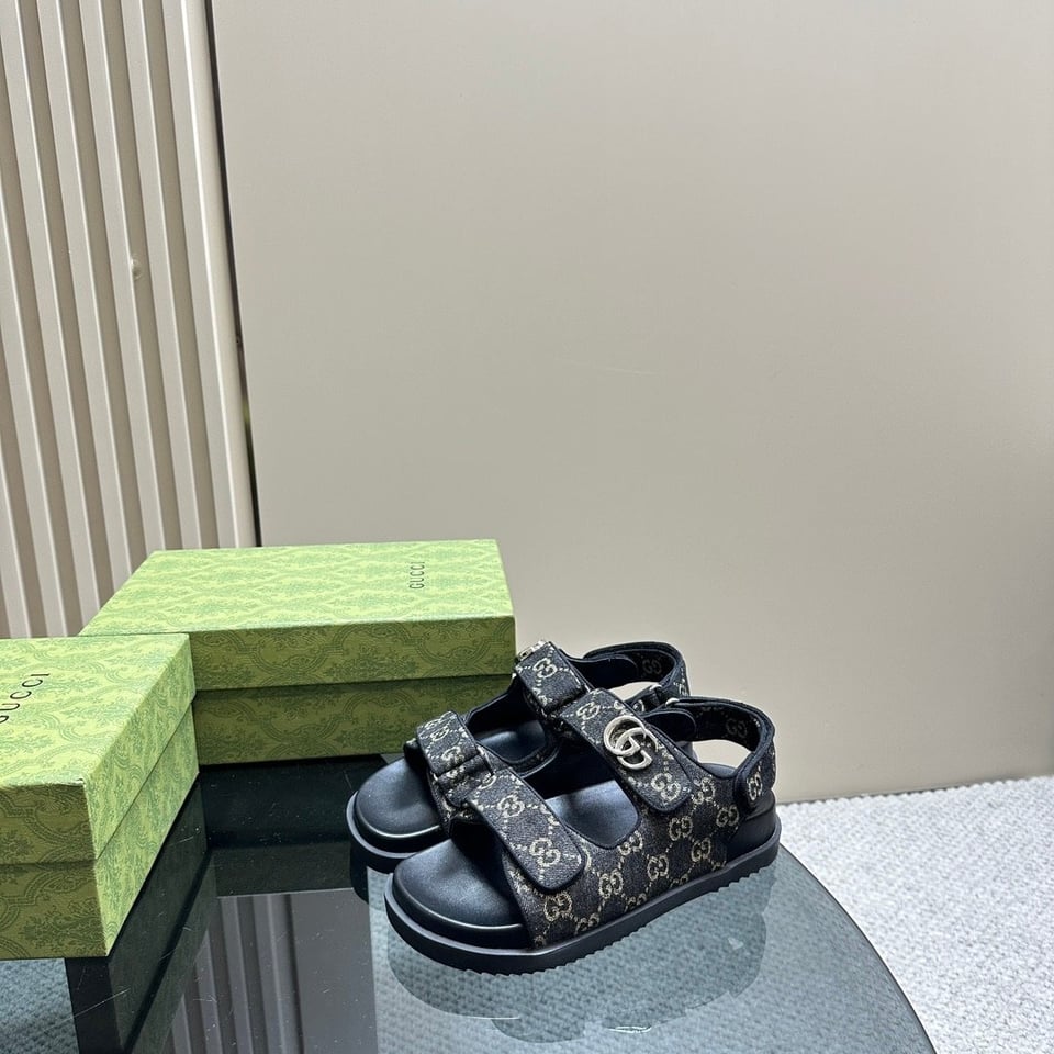 Gucci Double G Sandal Denim 771575 Facvp 8446 view 3