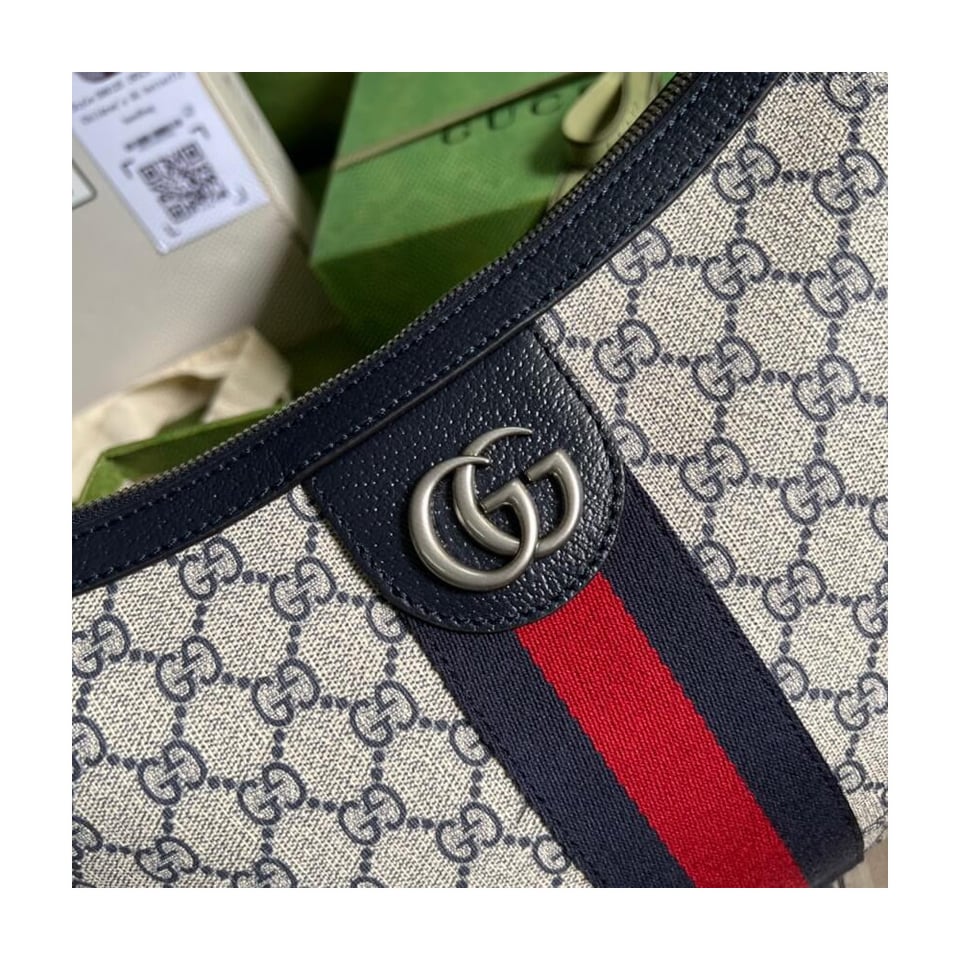 Gucci Ophidia GG Small Shoulder Bag in Blue 30cm/11.8in view 7