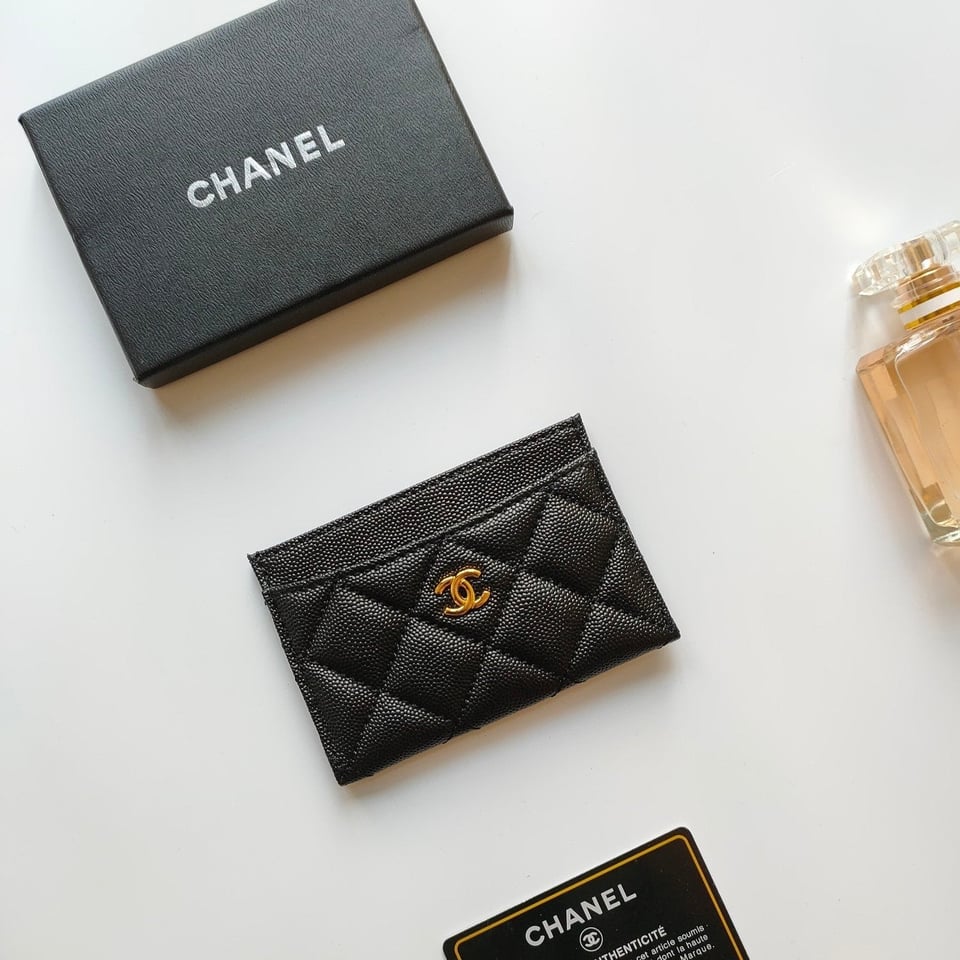 Chanel Card Holder 11.2 Black Grained Calfskin Gold Icon view 2