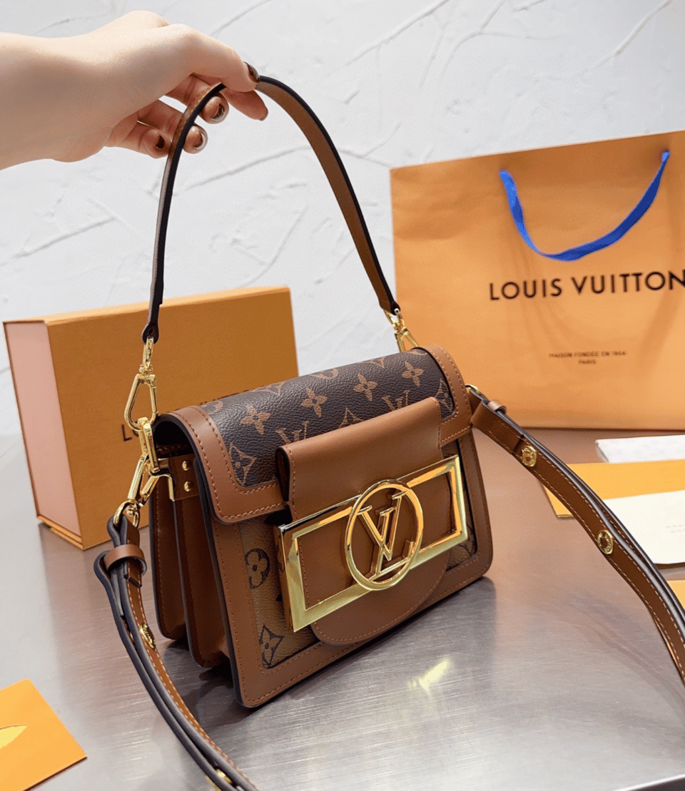 Louis Vuitton Mini Dauphine Lock Xl Brown 20Cm M46537 view 6