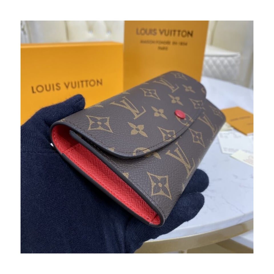 Louis Vuitton Monogram Canvas Emilie Wallet Red view 3