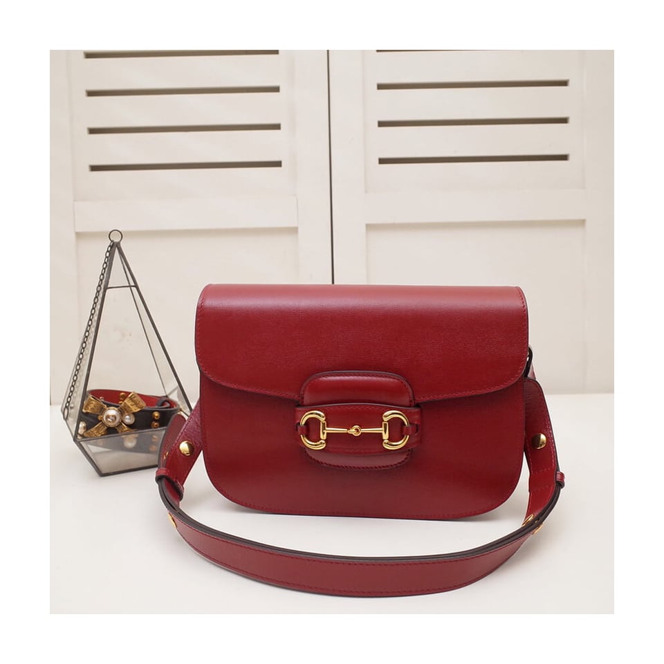 Gucci Horsebit 1955 Shoulder Bag In Red Leather view 10