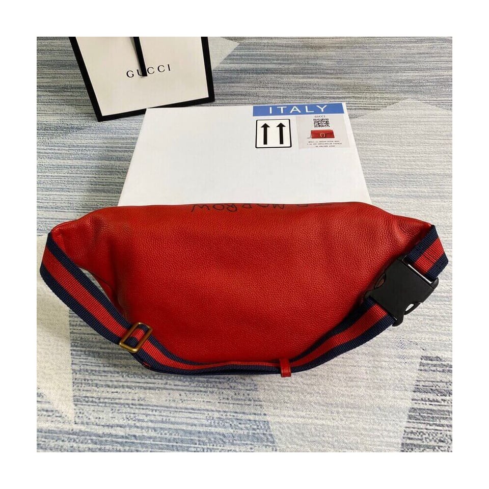 Gucci Leather Coco Capitan Vintage Logo Belt Bag Red view 4