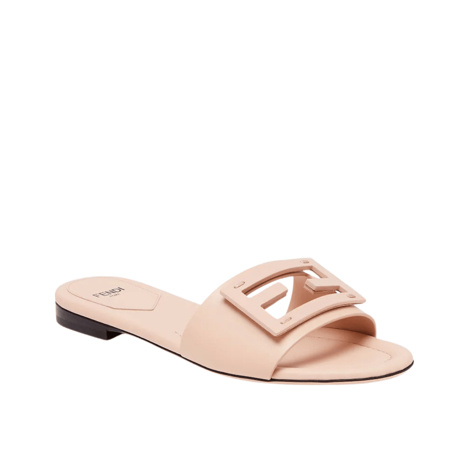 Fendi Signature Leather Sandals Slide Pink 8R8136Ae7Tf1Fgd view 2