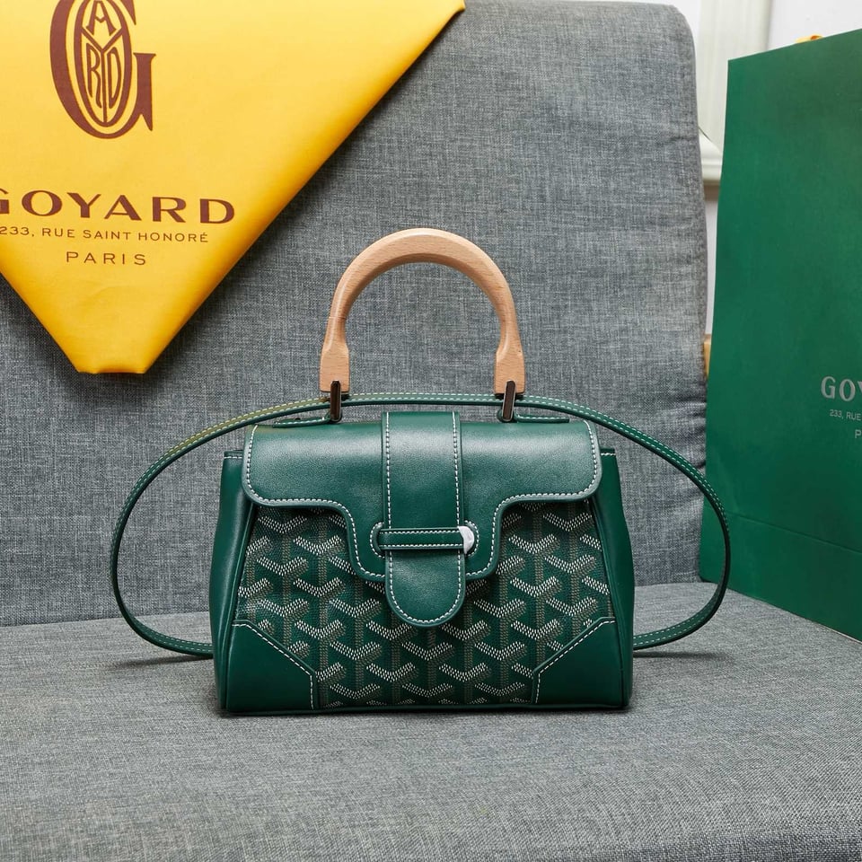 Goyard Saigon Souple Mini Bag Green Canvas 20cm view 4