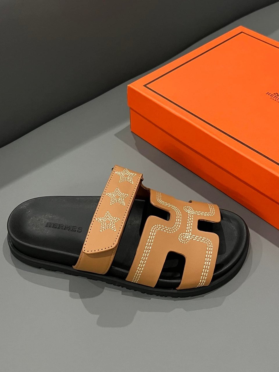 Hermes Chypre Sandal Star Stitched Naturel H232142Z A3350 view 6