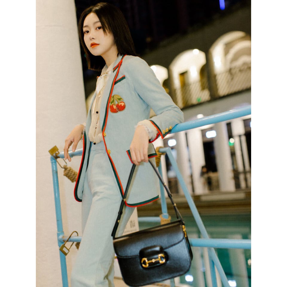Gucci Horsebit 1955 Shoulder Bag In Black Leather view 5