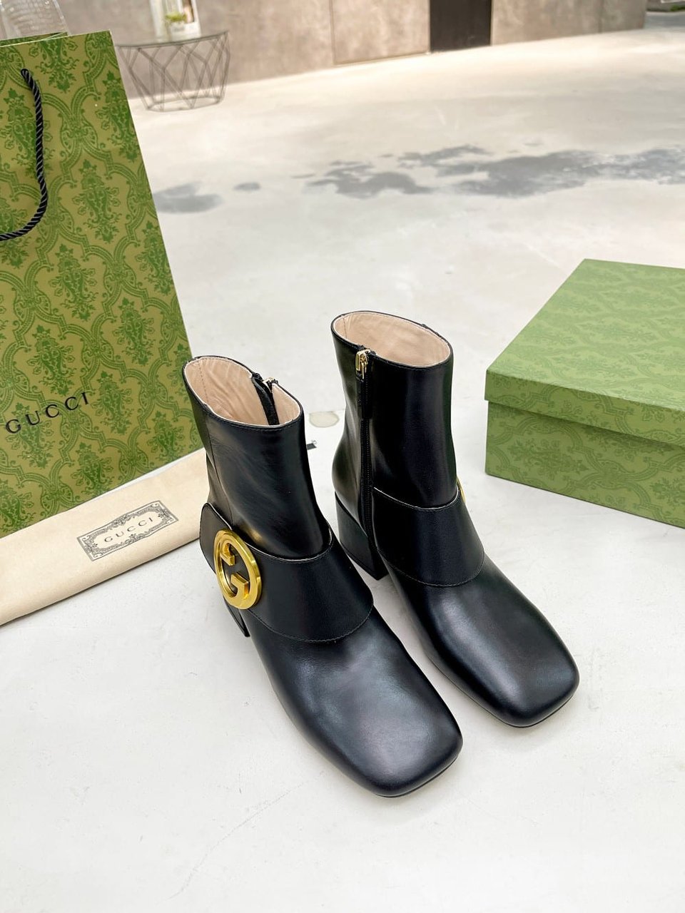 Gucci Blondie Women’S Ankle Boot Leather Black 700016C9D001000 view 8