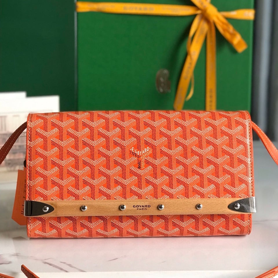 Goyard Monte-Carlo Pm Clutch 25cm Orange Goyardine Canvas