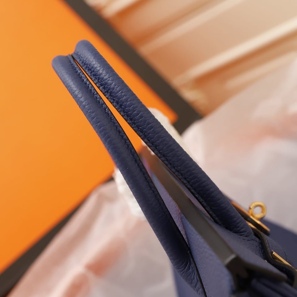 Hermes Birkin Bag 30 Navy Togo Gold Hardware view 10