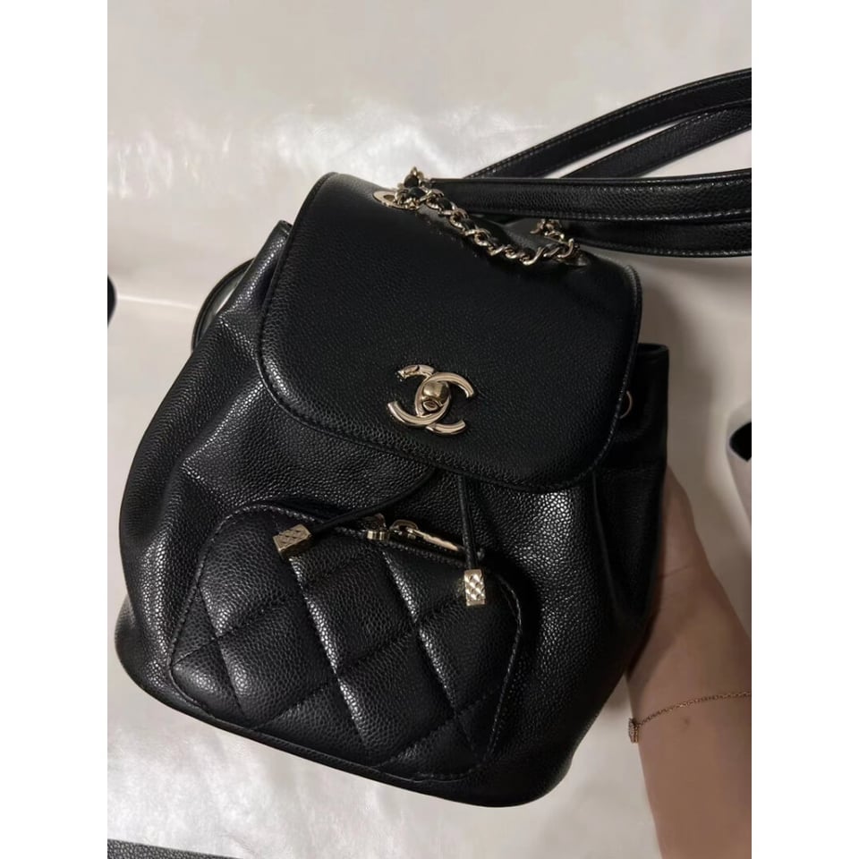 Chanel Business Affinity Mini Backpack in Black Caviar 25.4cm view 7