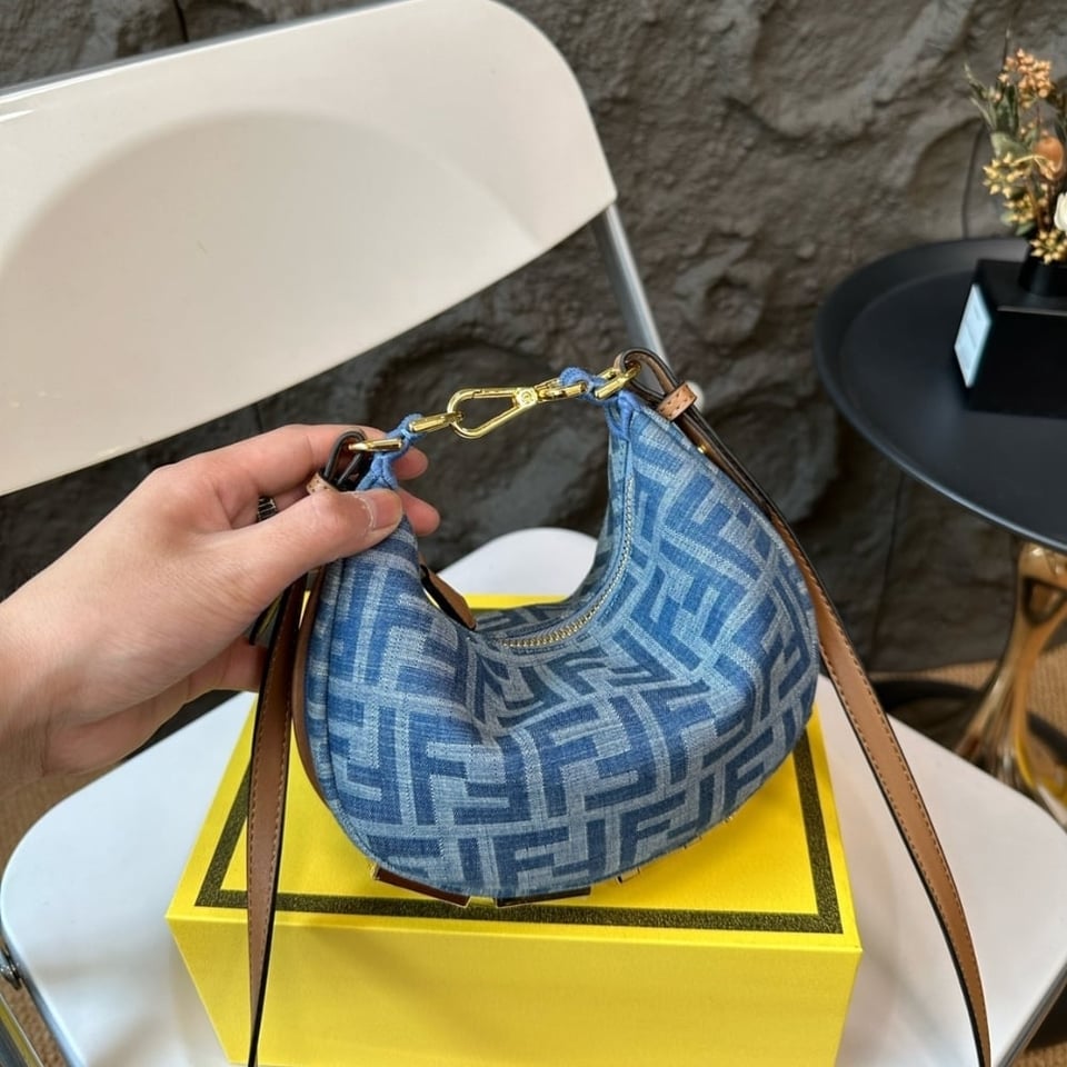 Fendi Fendigraphy Mini Bag Denim Blue Ff 20Cm view 8