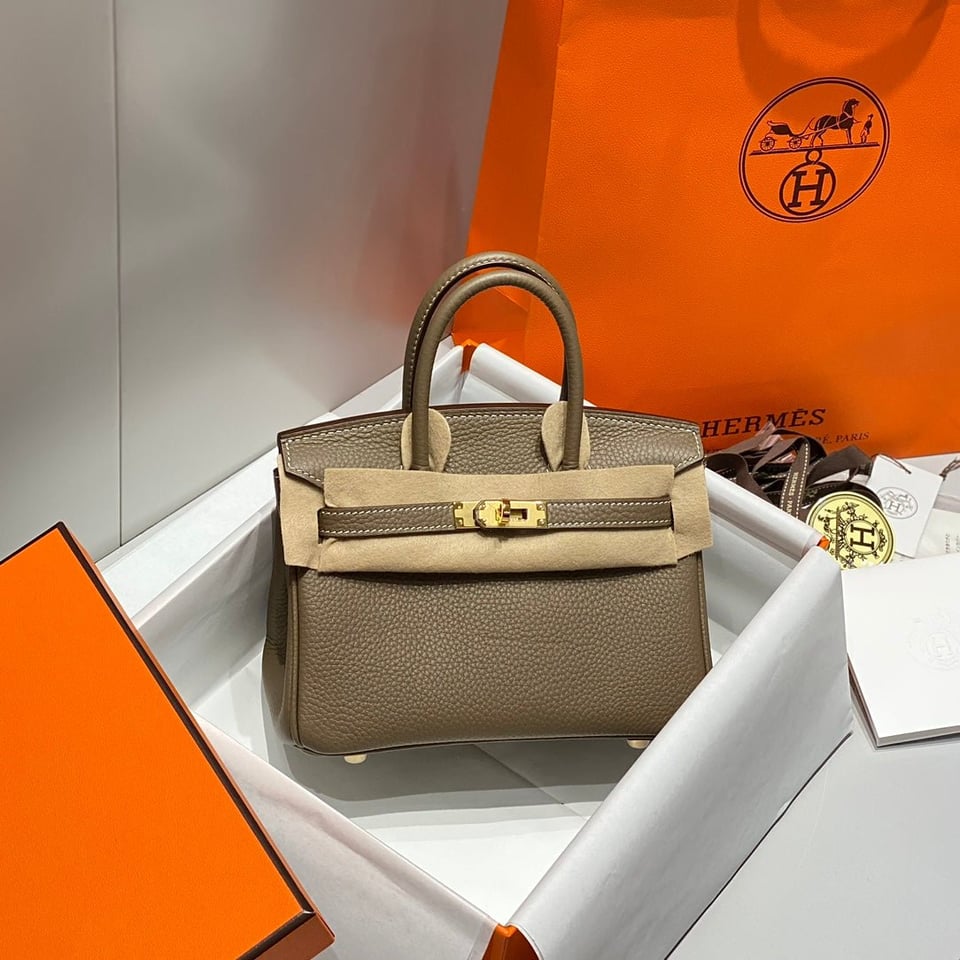 Hermes Birkin 20Cm Etoupe Togo Leather Gold Hardware view 2
